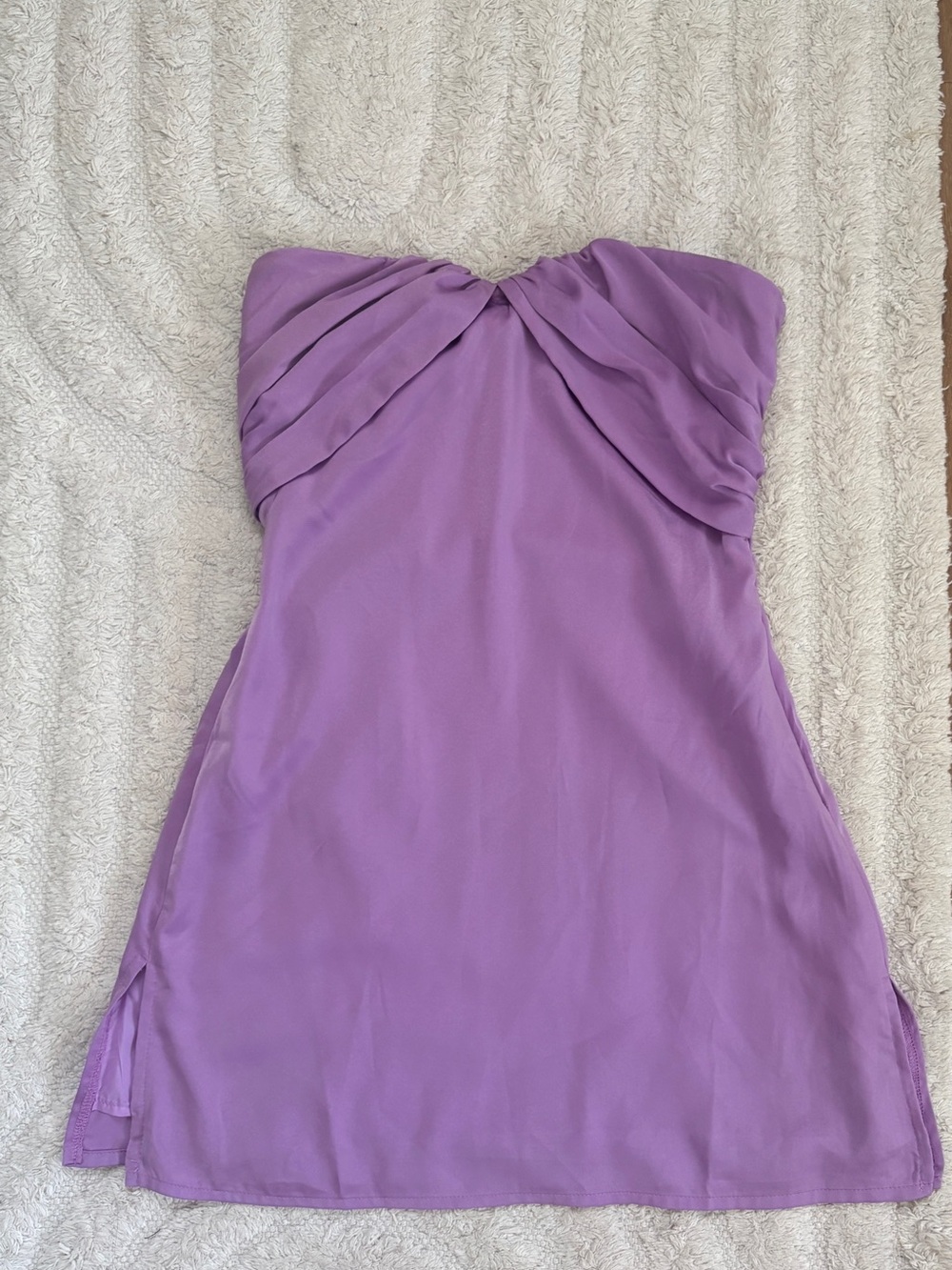 Purple Strapless Twist-Front Dress princess Polly